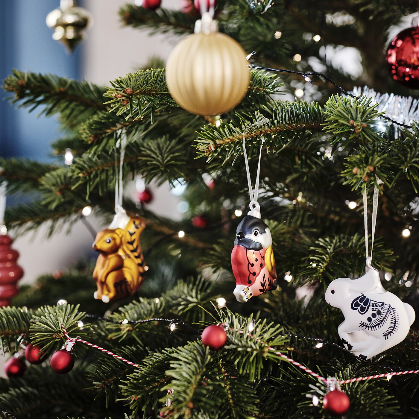 Baubles für den Baum, Set 3, Glas / Tiere